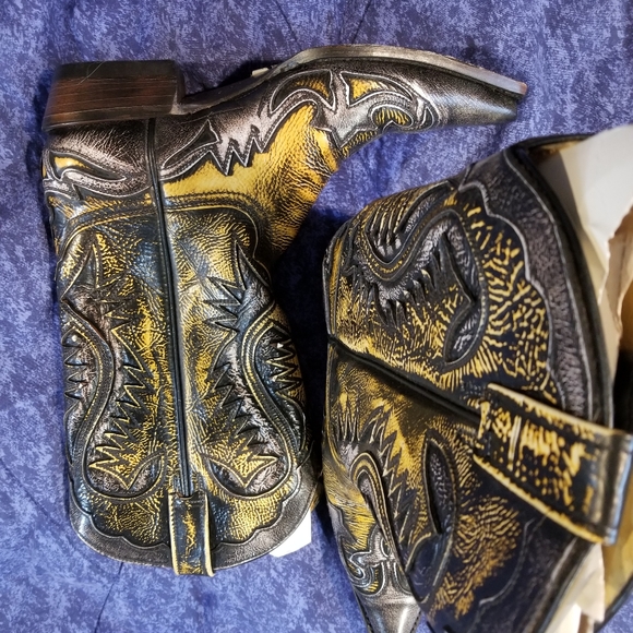 Cowboy boots leather size 8 - Picture 2 of 4